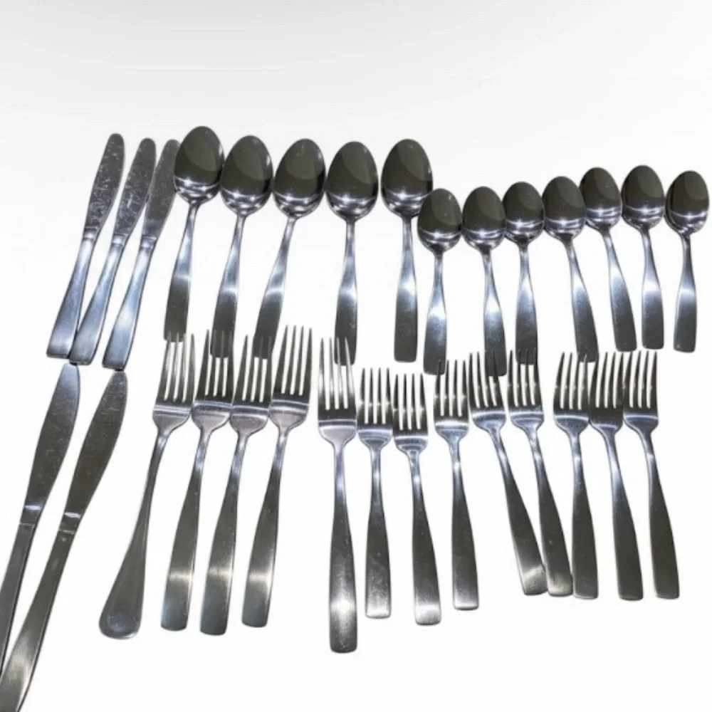 Cambridge/Stainless China 29 Piece Flatware Set 5 Knives 12 Spoons 12 Forks